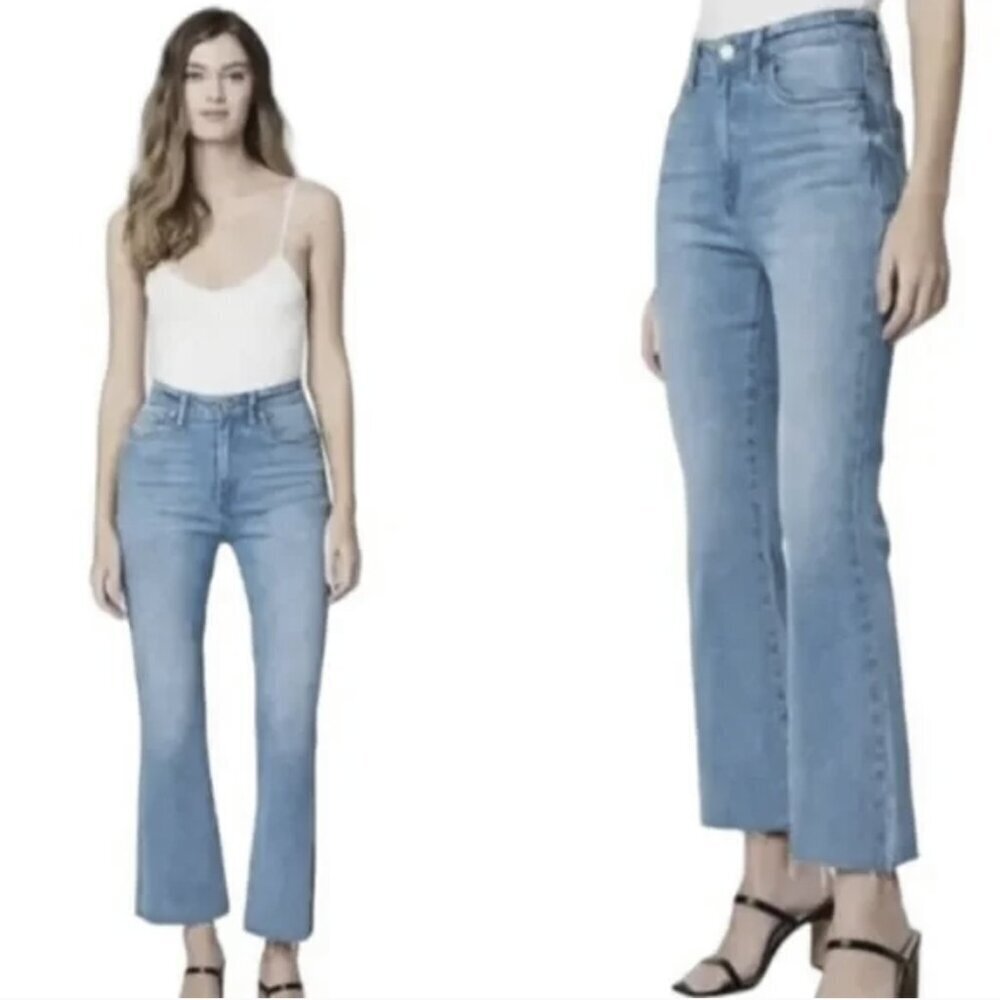 BLANKNYC The Varick Women's High-Waisted Kick Flare‎ Jeans Blue Size 28 Crop